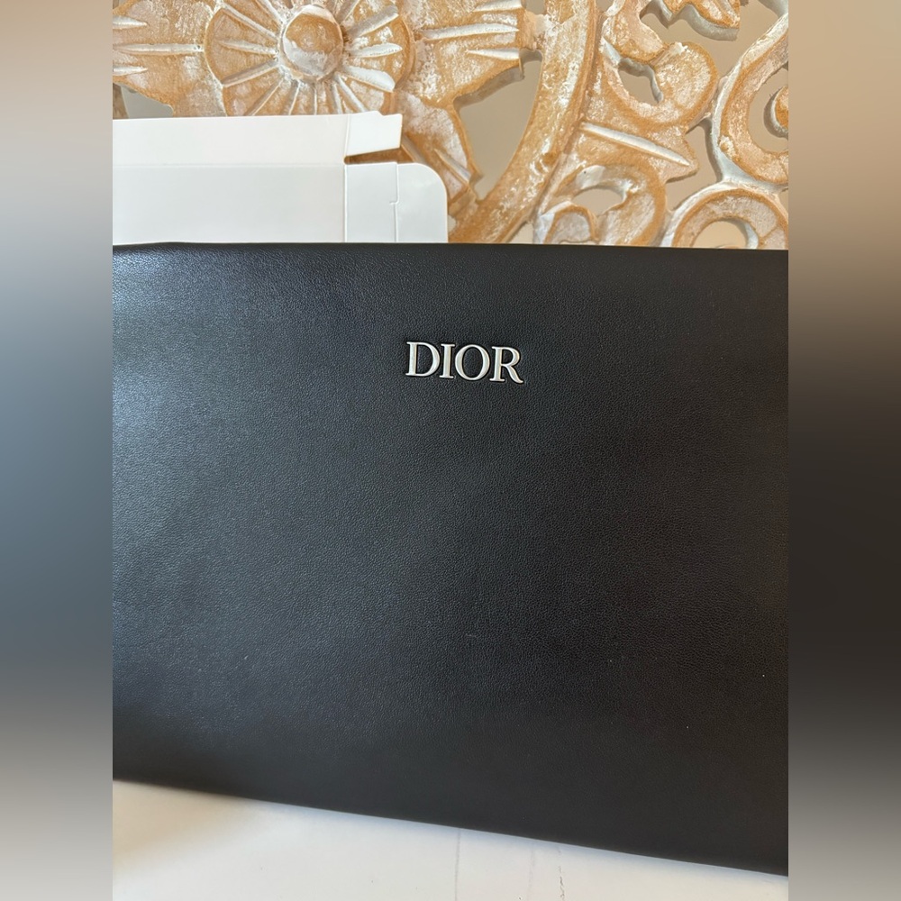 NIB Black Faux Leather Dior Pouch Beauty - ONLY Pouch